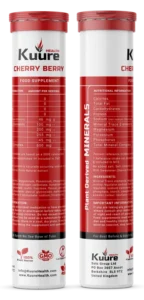 Kuure Plant Derived Sizzling Minerals , Effervescent / Cherry 2 x Tubes 30 tabs